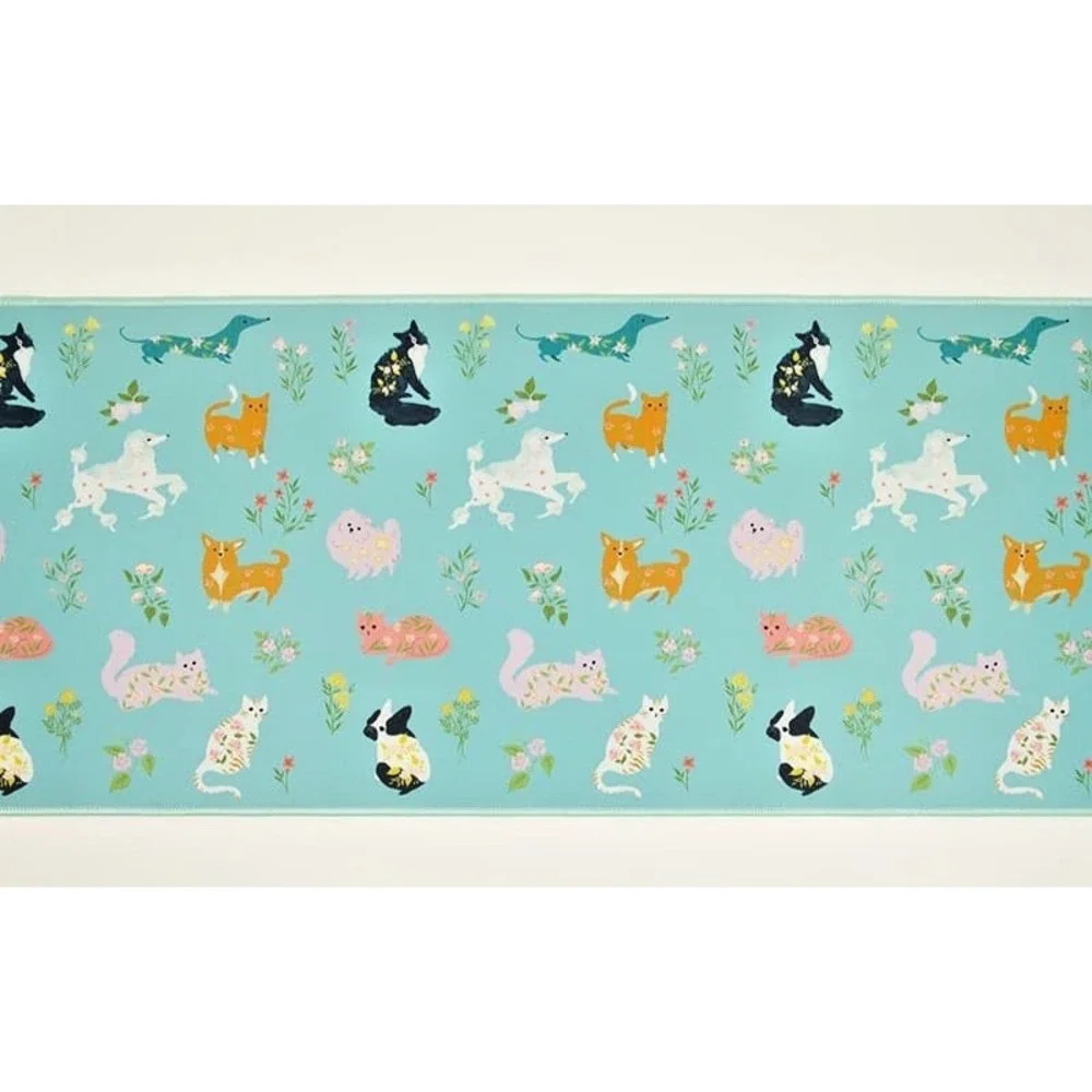 Cracker Barrel Floral Pet XL Desk Mat Non-slip Gaming Mouse Pad Blue Dog Cat NEW